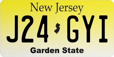 NJ license plate J24GYI