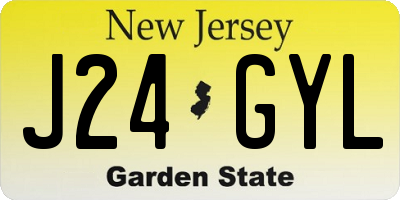 NJ license plate J24GYL