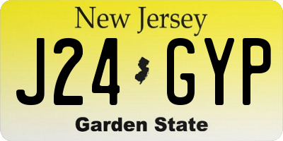 NJ license plate J24GYP