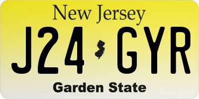 NJ license plate J24GYR