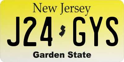 NJ license plate J24GYS