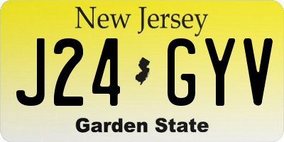 NJ license plate J24GYV