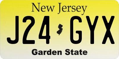 NJ license plate J24GYX