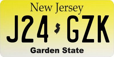 NJ license plate J24GZK