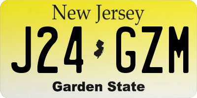 NJ license plate J24GZM