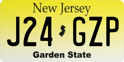 NJ license plate J24GZP