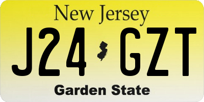 NJ license plate J24GZT