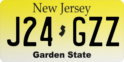 NJ license plate J24GZZ