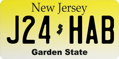 NJ license plate J24HAB