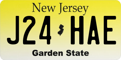 NJ license plate J24HAE
