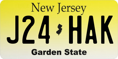 NJ license plate J24HAK