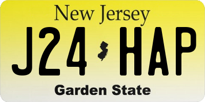 NJ license plate J24HAP