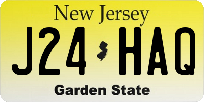 NJ license plate J24HAQ
