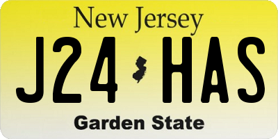 NJ license plate J24HAS