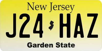 NJ license plate J24HAZ