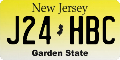NJ license plate J24HBC