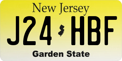NJ license plate J24HBF