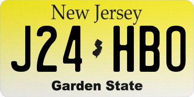 NJ license plate J24HBO
