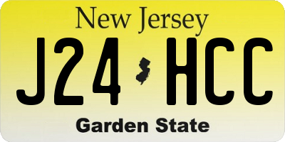 NJ license plate J24HCC