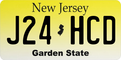 NJ license plate J24HCD