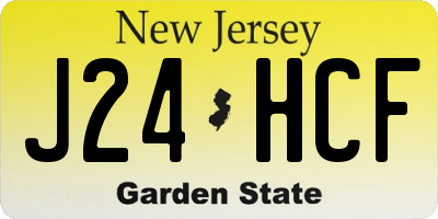 NJ license plate J24HCF