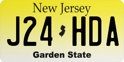 NJ license plate J24HDA
