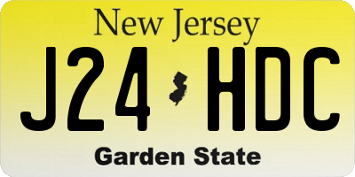 NJ license plate J24HDC