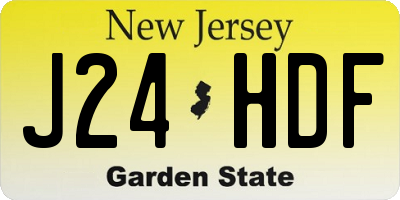 NJ license plate J24HDF
