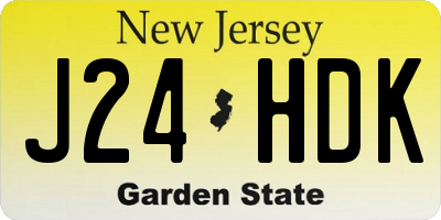 NJ license plate J24HDK