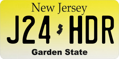 NJ license plate J24HDR