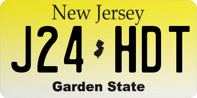 NJ license plate J24HDT