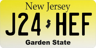 NJ license plate J24HEF