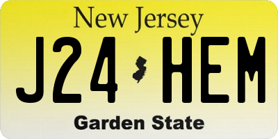 NJ license plate J24HEM