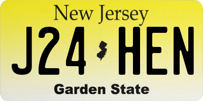 NJ license plate J24HEN