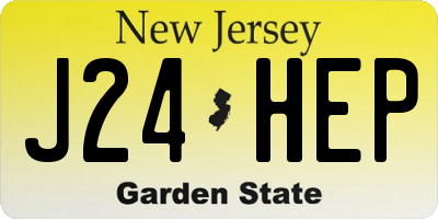 NJ license plate J24HEP