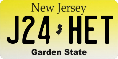 NJ license plate J24HET