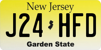 NJ license plate J24HFD