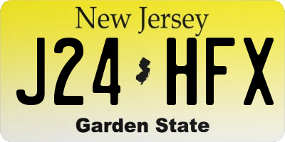 NJ license plate J24HFX