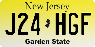 NJ license plate J24HGF