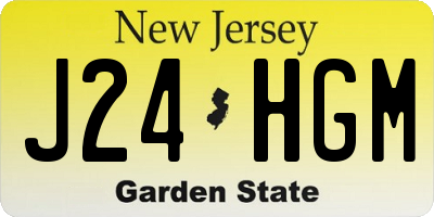 NJ license plate J24HGM