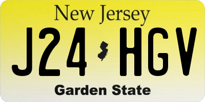 NJ license plate J24HGV