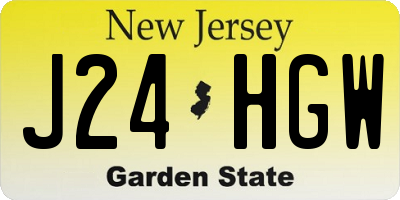 NJ license plate J24HGW