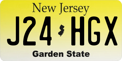 NJ license plate J24HGX