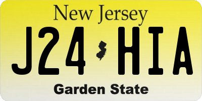 NJ license plate J24HIA