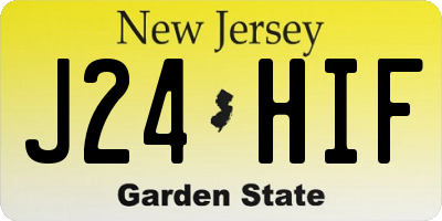 NJ license plate J24HIF