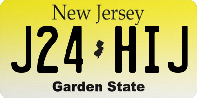 NJ license plate J24HIJ