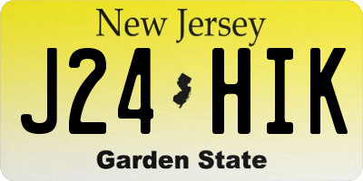 NJ license plate J24HIK