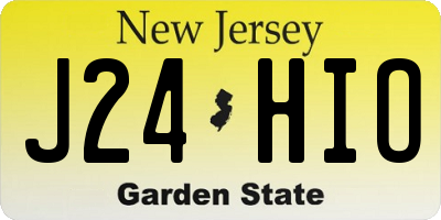 NJ license plate J24HIO