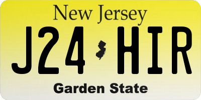 NJ license plate J24HIR