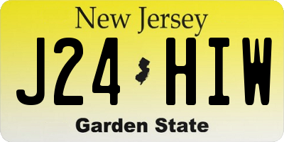 NJ license plate J24HIW